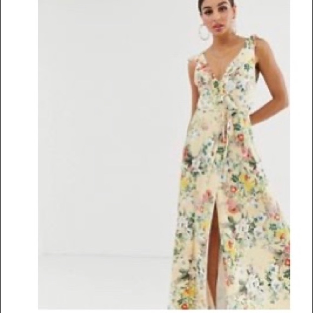 Nwt Asos Long Prom Wedding flower Maxi Dress
